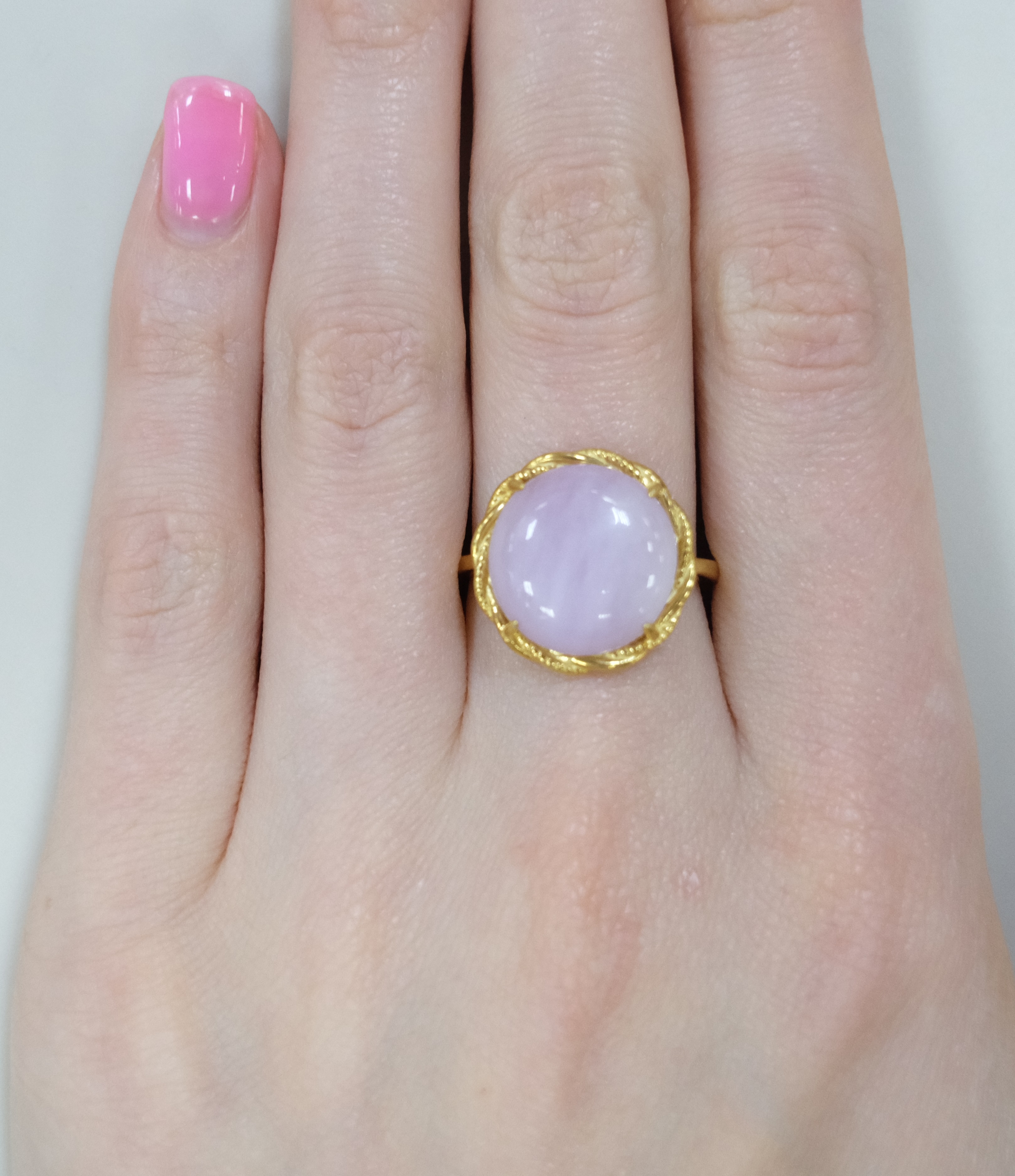 Серебряное кольцо с кунцитом